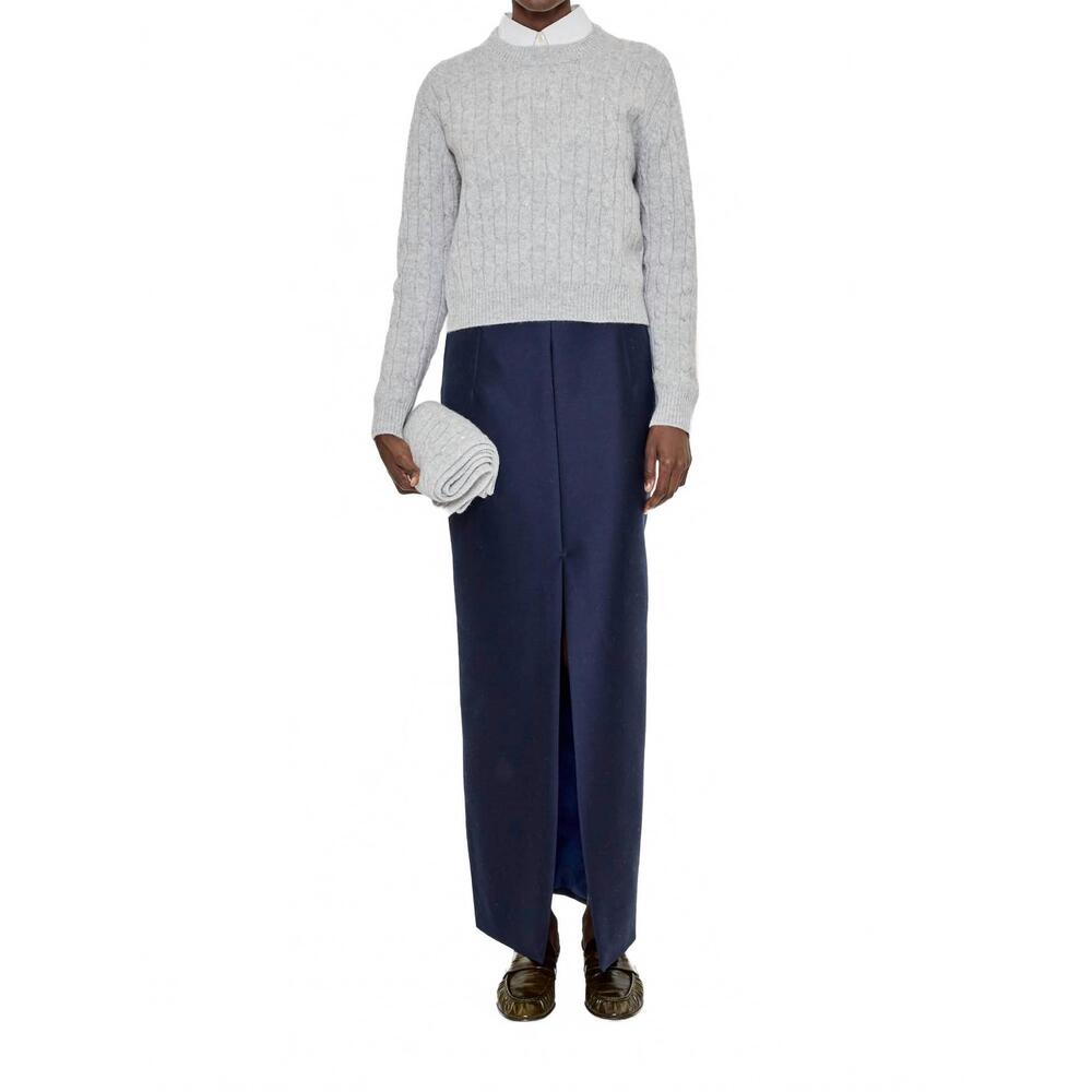 NEW ARCH4 CASHMERE clover mews sweater in husky grey silver sequins